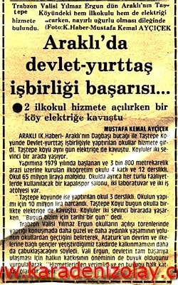 22 Aralık 1984 tarihli gazete küpürün de bu olaydan söz edilmiyor