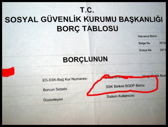 SGDP kesintisi bildirimi
