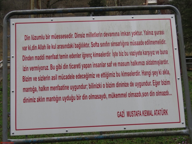 Atatürk; Din lüzumlu bir müessesedir